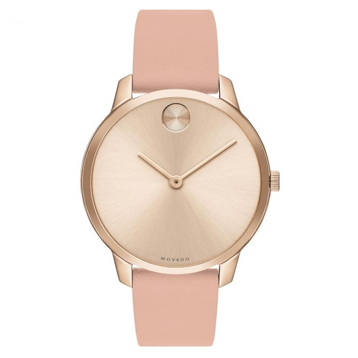 Ladies Movado Bold Pale Rose Gold Toned Stainless Steel Watch