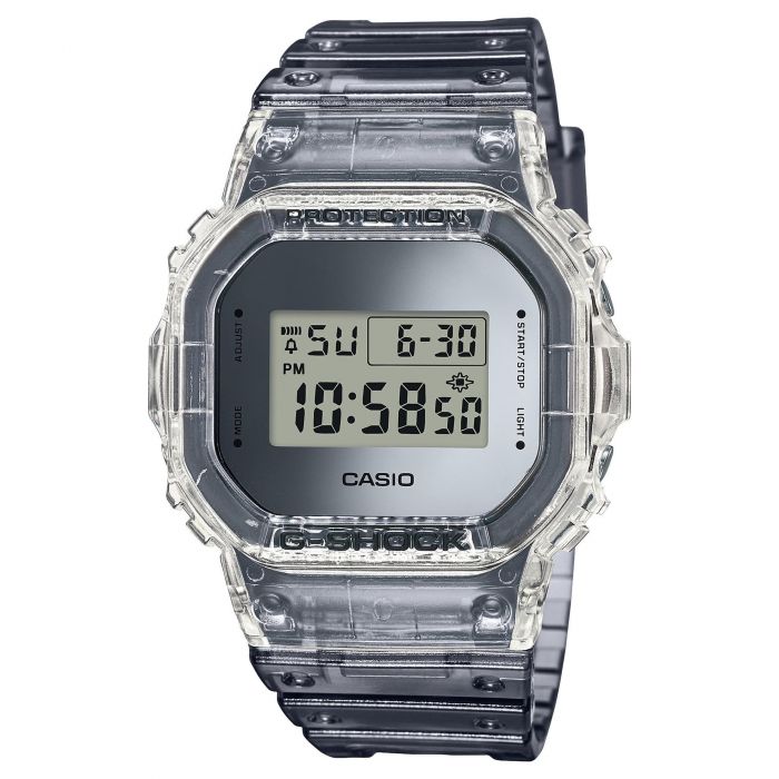 Men S Casio G Shock Digital Skeleton Clear Gray Resin Watch