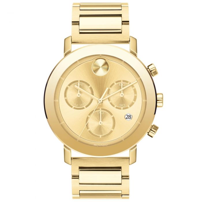 Men S Movado Bold Evolution Chronograph Pale Gold Tone Stainless