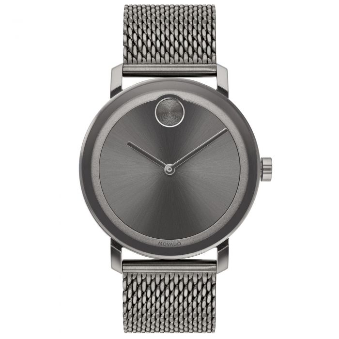 Men S Movado Bold Evolution Grey Ion Plated Stainless Steel Mesh