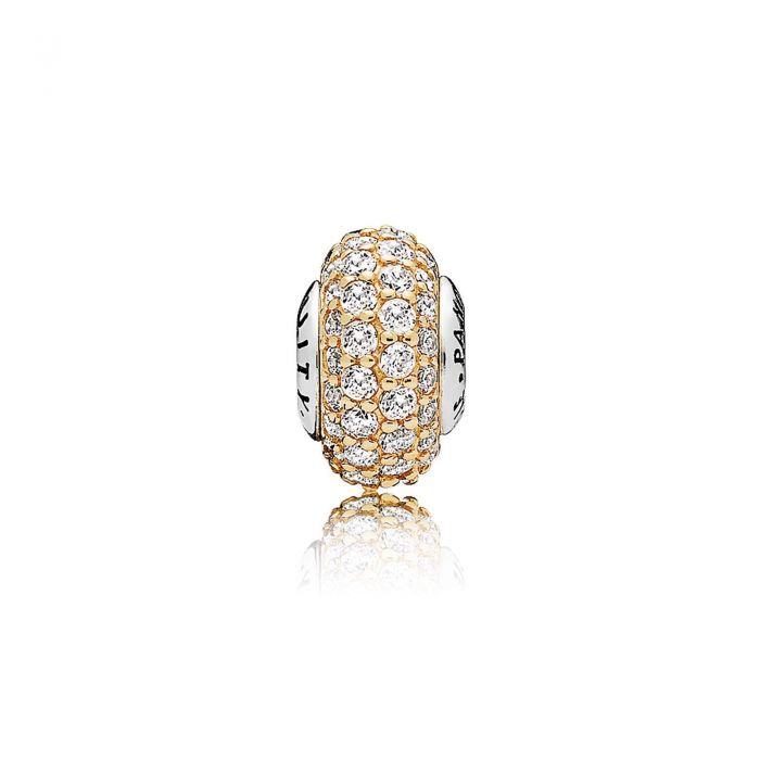 PANDORA ESSENCE COLLECTION Stability Charm, 14k Yellow Gold & Clear