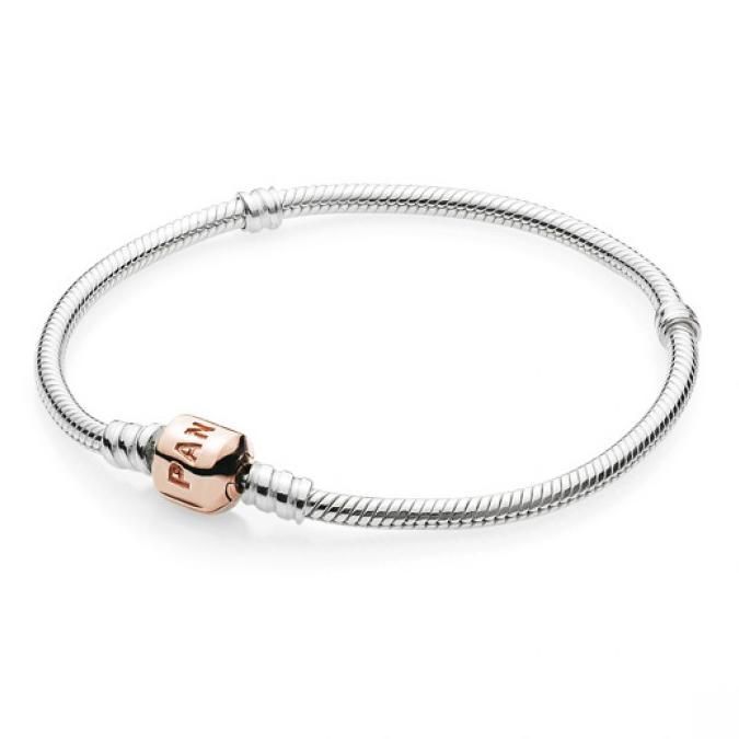 Pandora Two Tone Rose Clasp Bracelet Pandora Two Tone Rose Clasp Bracelet