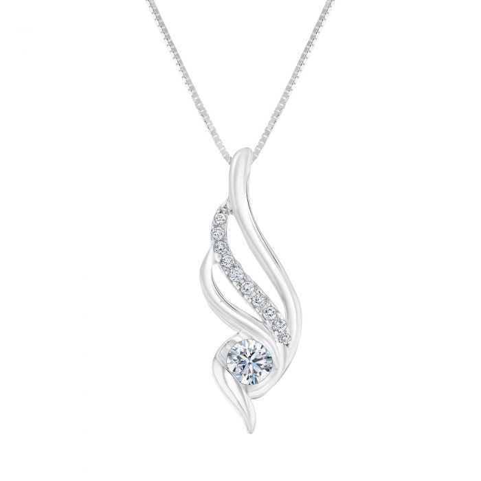 Sirena Diamond Swirl White Gold Pendant Necklace 1 4ctw Reeds - Sirena White Gold Diamond Pendant Sirena Diamond Swirl White Gold Pendant Necklace 1 4ctw Reeds - Sirena White Gold Diamond Pendant