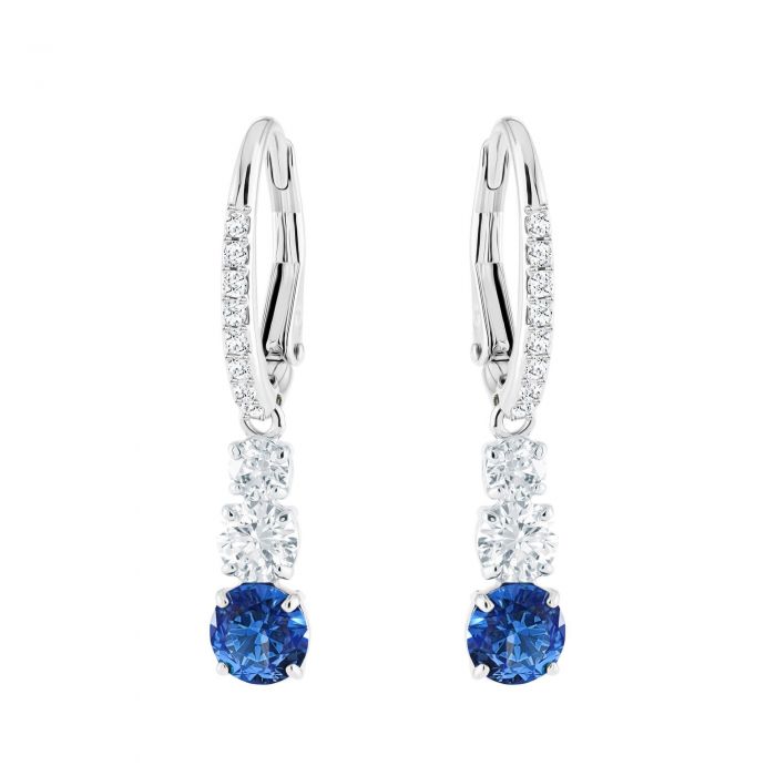 Swarovski Crystal Attract Trilogy Blue Rhodium Plated Drop Earrings Swarovski Crystal Attract Trilogy Blue Rhodium Plated Drop Earrings