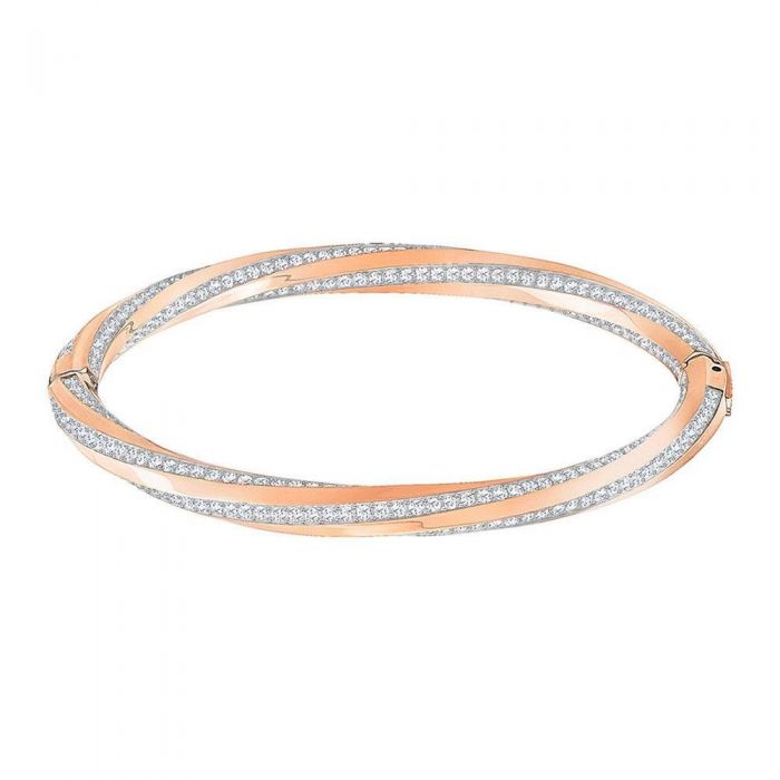 Swarovski Crystal Rose Gold Tone Hilt Bangle Bracelet Medium Swarovski Crystal Rose Gold Tone Hilt Bangle Bracelet Medium
