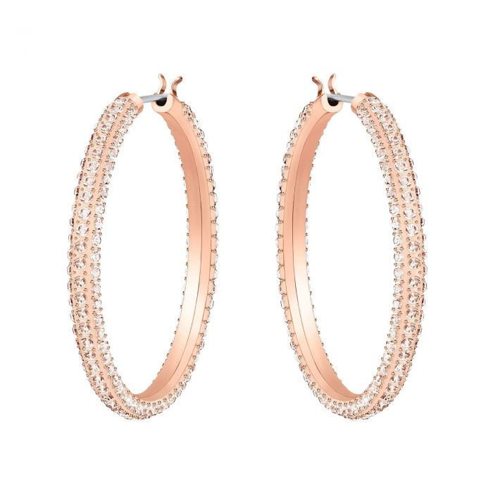 Swarovski Crystal Stone Rose Gold Tone Hoop Earrings Swarovski Crystal Stone Rose Gold Tone Hoop Earrings