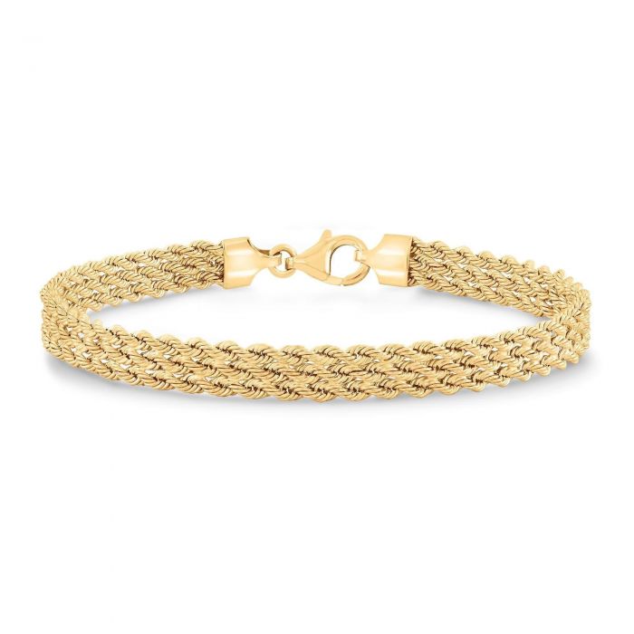 Yellow Gold Triple Strand Rope Bracelet REEDS Jewelers