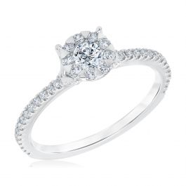 Diamond Bouquets White Gold Engagement Ring 3/8ctw | REEDS Jewelers