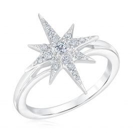 Radiant Universe Celestial Diamond North Star White Gold Ring 1/4ctw ...