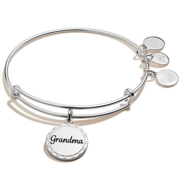 Alex and Ani Because I Love You Grandma Charm Bangle Bracelet Shiny