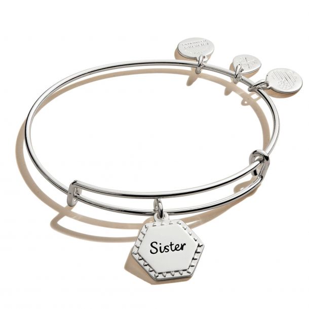 AUTHENTIC ALEX AND ANI SWEET LOVE HEART SET OF 3 SILVER EXPANDABLE CHARM BANGLE