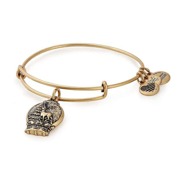 Alex and Ani REED BEADED Shiny Gold Finish Bangle New W// Tag Card /& Box