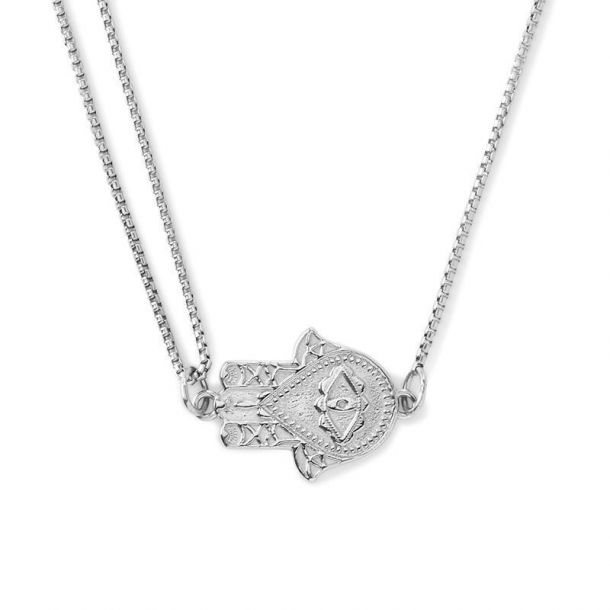 PC14SPN06S by Alex and Ani Alex and Ani Providence Sterling Silver Hand Of Fatima Pull Chain Necklace PC14SPN06S by Alex and Ani Alex and Ani Providence Sterling Silver Hand Of Fatima Pull Chain Necklace