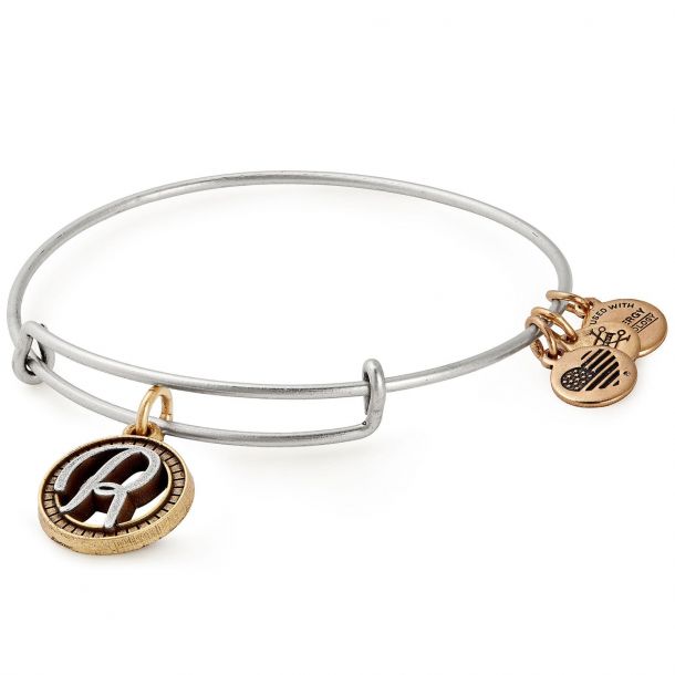 Alex and Ani Womens Initial Y Charm Bangle