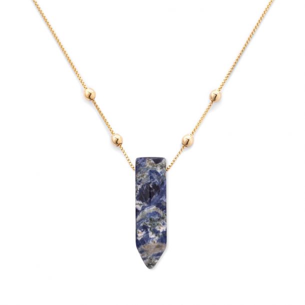 Alex and Ani Sodalite Expandable Necklace Gold Plated REEDS Jewelers