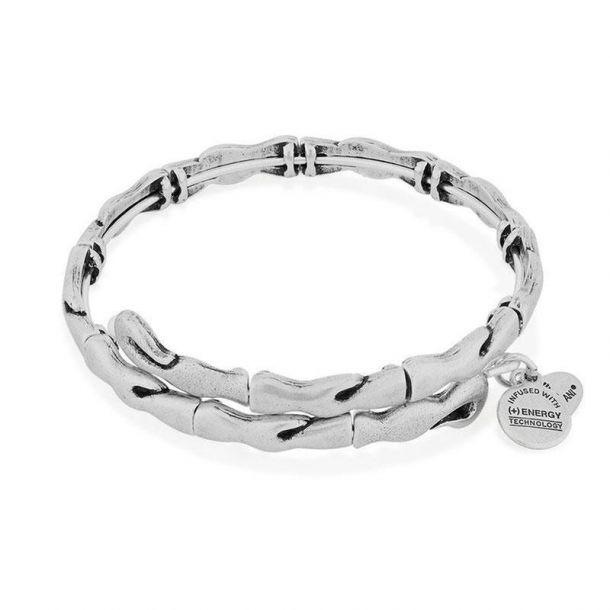 Alex and Ani Womens Crystal Pond Magnetic Bracelet Rafaelian Silver Expandable