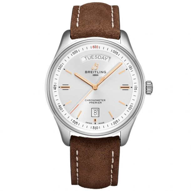 Silver Dial Brown Leather Strap Watch, Town & Country Leather