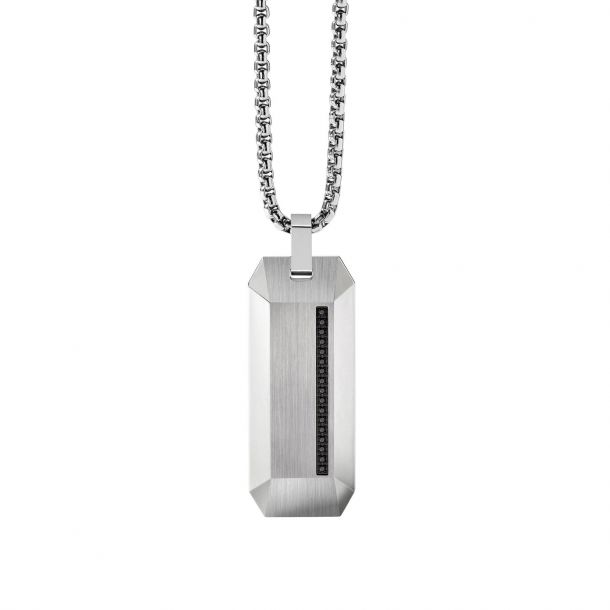 black dog tag pendant