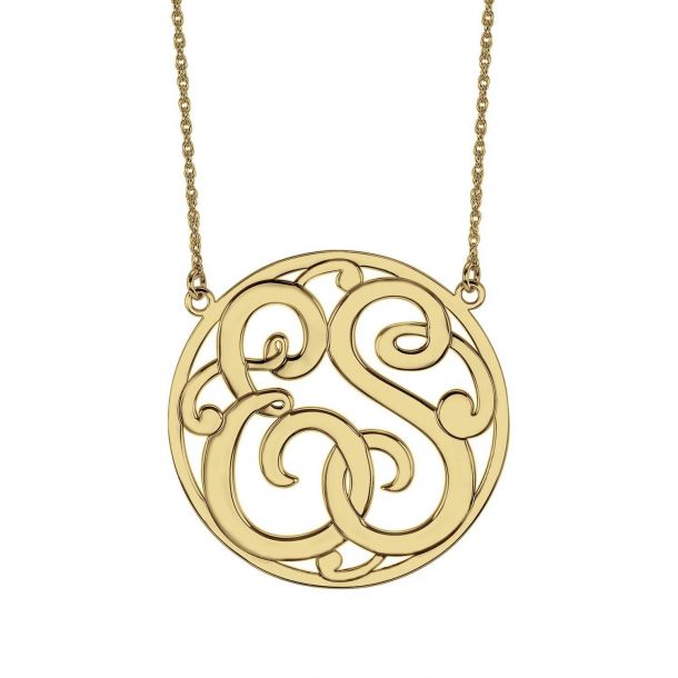 Alison and Ivy Classic Halo 2 Initial Necklace | REEDS Jewelers