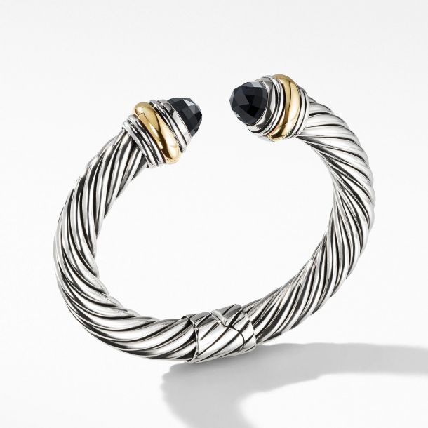 David Yurman Cable Classic Collection Bracelet With Black Onyx And 14k Yellow Gold 10mm Reeds Jewelers David Yurman Cable Classic Collection Bracelet With Black Onyx And 14k Yellow Gold 10mm Reeds Jewelers