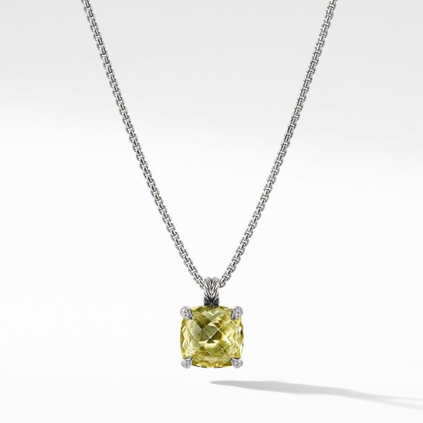 Pendant Necklace with Lemon Citrine and 