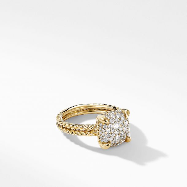 David Yurman Chatelaine® Ring in 18k Yellow Gold with Full Pavé