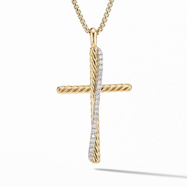 David Yurman Crossover Collection® XL Cross Necklace in 18k Yellow Gold ...