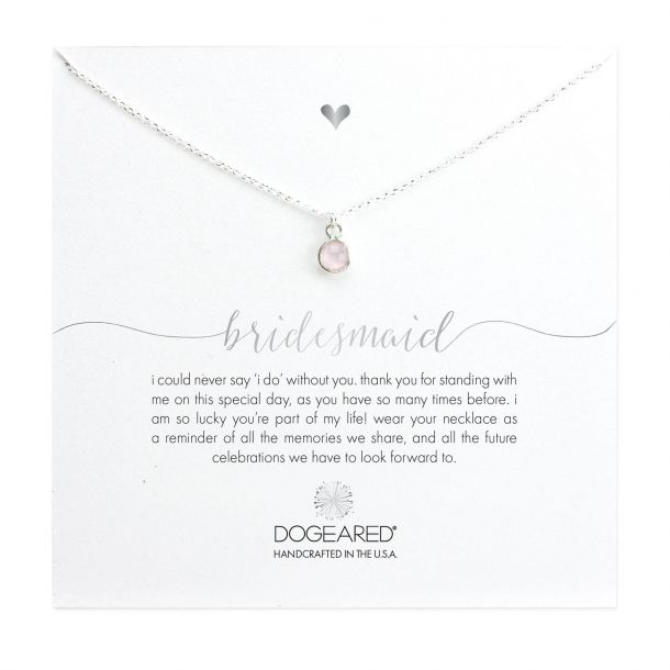 Dogeared Bridesmaid Round Rose Necklace, Silver |