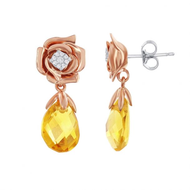 Drop Earrings 12x8mm Gemstones Jewellery Earrings Dangle & Drop Earrings 9 Carat Gold Citrine 