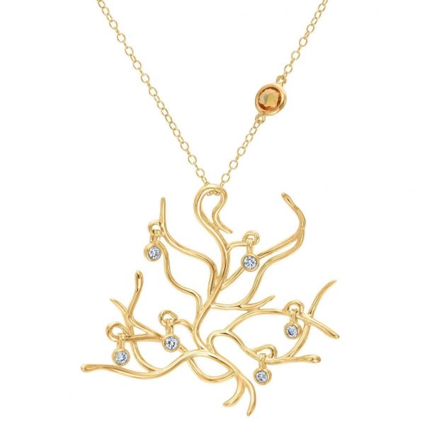 Enchanted Disney Fine Jewelry Belle S Tree Of Life Necklace 1 6ctw Reeds Jewelers