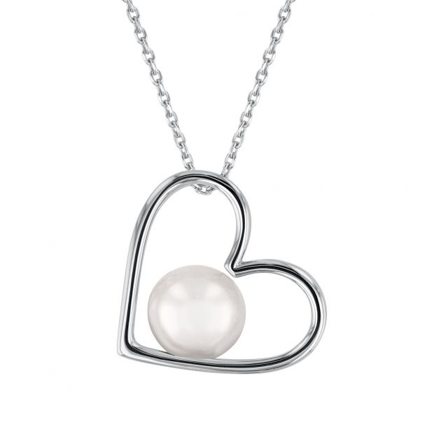 925 Sterling Silver RH-plated Childs 5-5.5mm Freshwater Cultured Pearl 5-Station Necklace 12 Inch