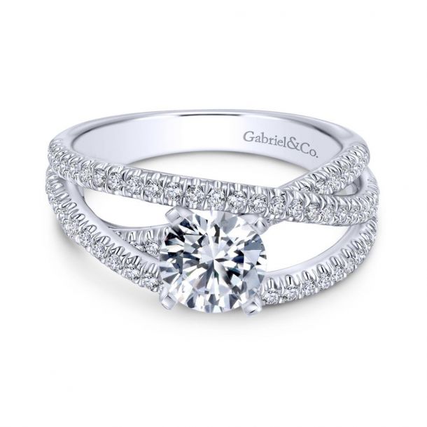 Gabriel Co Mackenzie Diamond Multi Band Semi Mount Engagement Ring 1 2ctw Reeds Jewelers