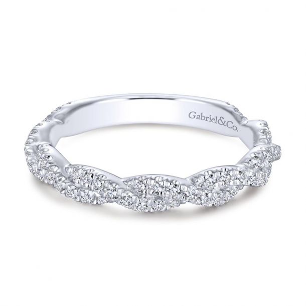 Gabriel Co White Gold Diamond Twisted Wedding Band 3 8ctw Reeds Jewelers