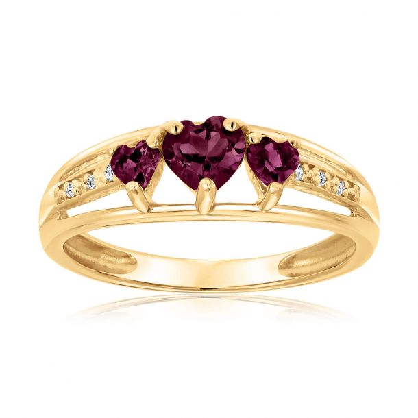 Birthstone Ring Sterling Silver or Yellow Gold Plated Silver Garnet Ring Birthstone Ring Sterling Silver or Yellow Gold Plated Silver Garnet Ring