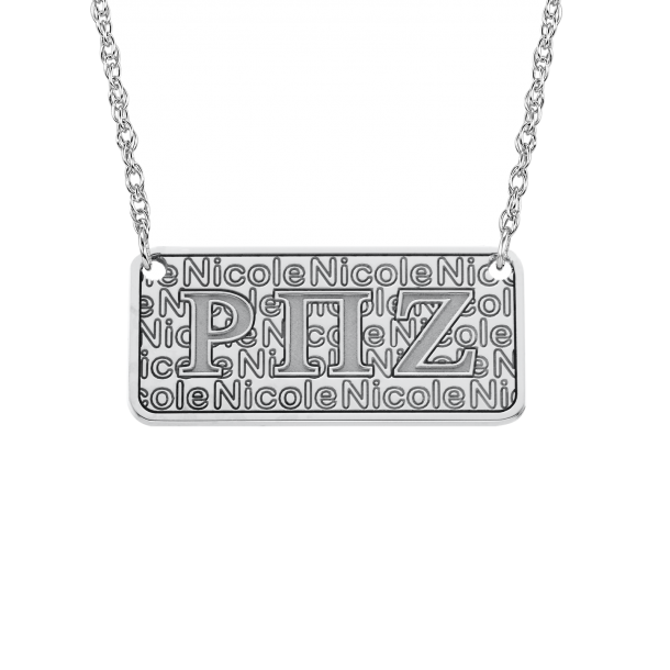 Alison And Ivy Greek Letters Name Plate 13x27mm Reeds Jewelers