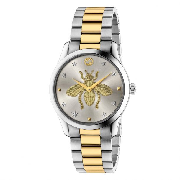 Gucci G Timeless Two Tone Stainless Steel Iconic Bee Watch Ya1264131 Reeds Jewelers