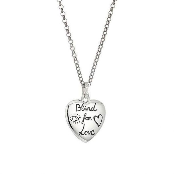 Gucci Sterling Silver Blind For Love Engraved Heart Pendant Reeds Jewelers Check out our gucci necklace selection for the very best in unique or custom, handmade pieces from our necklaces shops. gucci sterling silver blind for love engraved heart pendant
