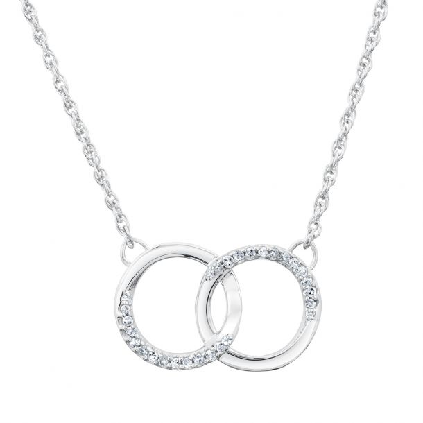 Interlocking Diamond Circle Necklace 1/10ctw REEDS Jewelers