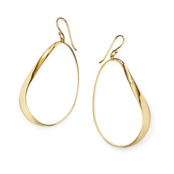 Twisted Ribbon Earrings in Gold for Women
