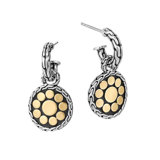 John Hardy Dot Drop Earrings in Gold and Sterling Silver | REEDS Jewelers