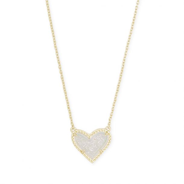 MD Jewellery Mothers Day Special-14K Gold Plated Simulated Diamond Studded Love Heart Pendant 