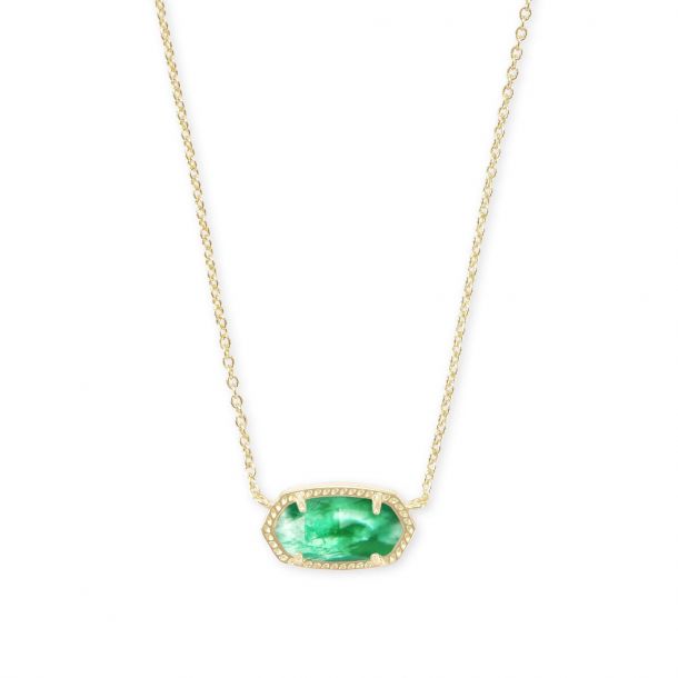 Kendra Scott Elisa Necklace in Jade Green Illusion, GoldPlated REEDS Jewelers