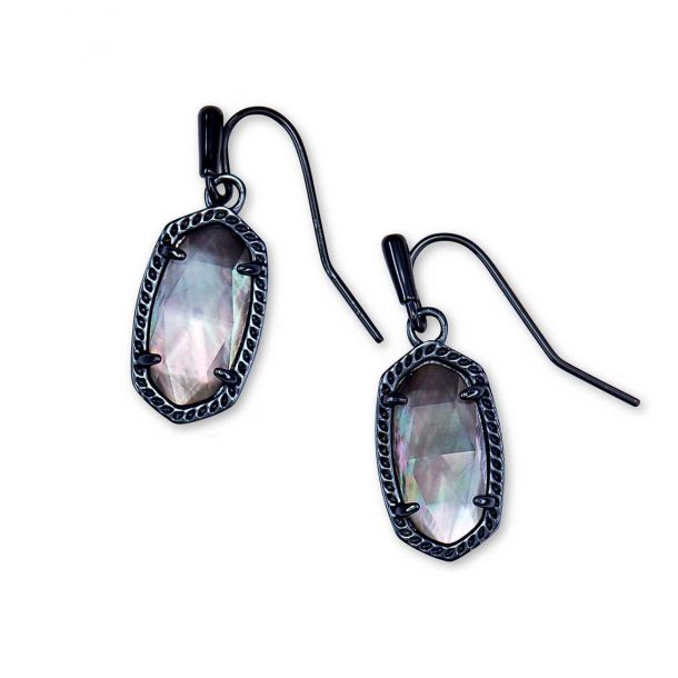 Kendra Scott Lee Earrings In Indigo Illusion Navy Gunmetal Plated Reeds Jewelers