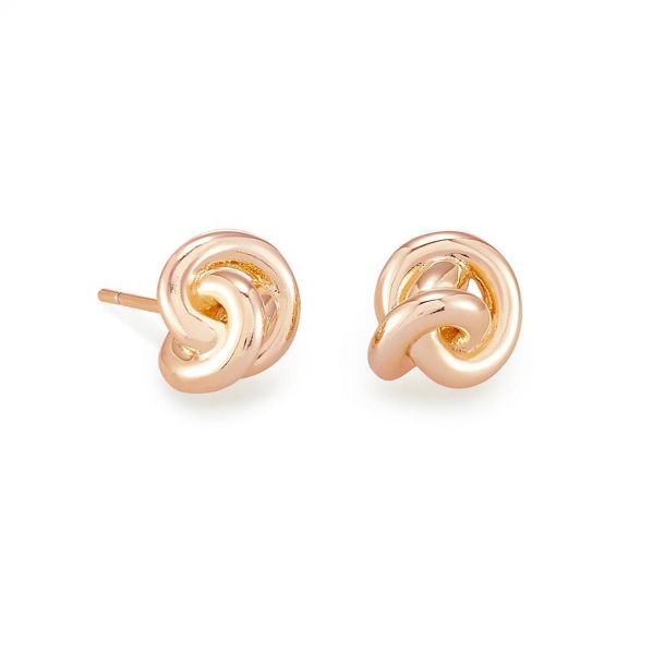 Kendra Scott Presleigh Love Knot Stud Earrings Rose Gold Plated Reeds Jewelers