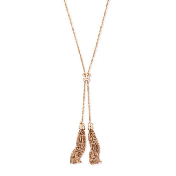 Kendra Scott Presleigh Love Knot Y Necklace Rose Gold Plated Reeds Jewelers
