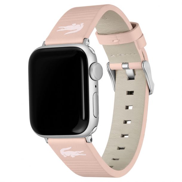 Lacoste Apple Watch Strap Pink Leather 2050031 REEDS Jewelers