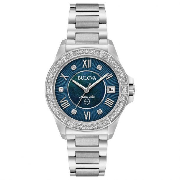 bulova blue marine star