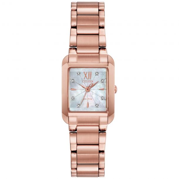 Ladies Citizen Eco Drive Bianca Crystal Rose Gold Tone Watch Ew5553 51d Reeds Jewelers