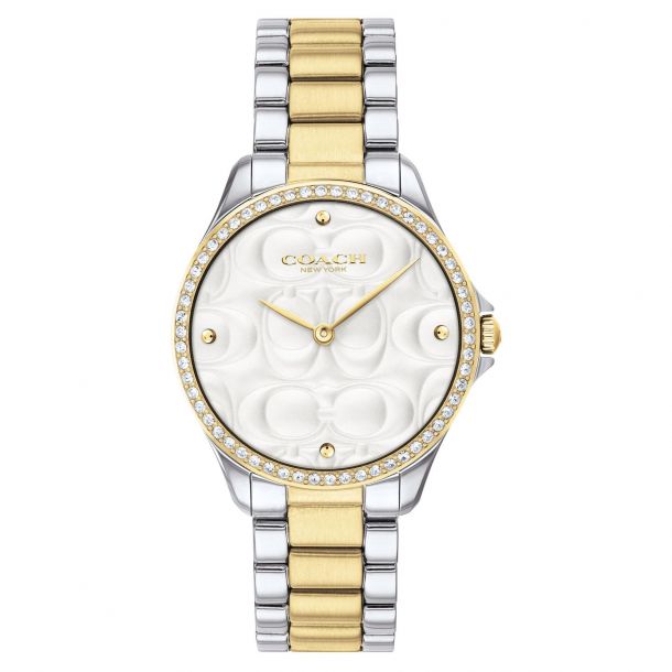Ladies Coach Astor Signature C Dial Two Tone 31mm Watch 14503073 Reeds Jewelers