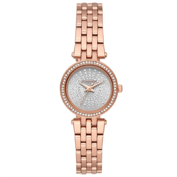 Ladies' Kors Darci Celestial Pavé Rose Gold-Tone Stainless Steel Bracelet Watch MK4410 | REEDS Jewelers
